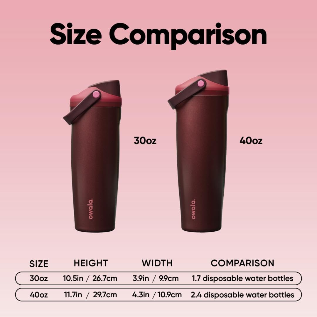 Owala FreeSip Sway insulation cutaway illustrating long-lasting cold retention