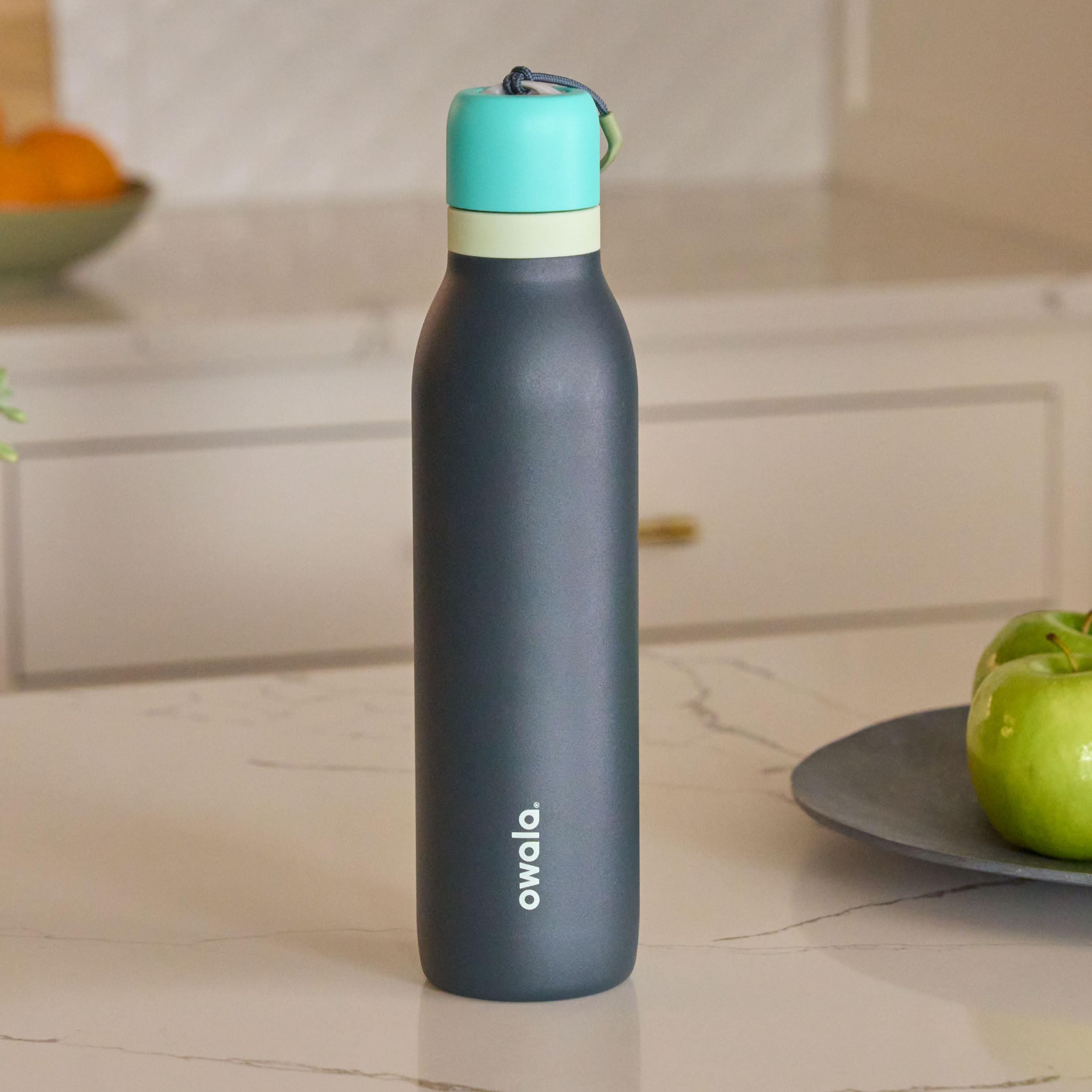 Owala FreeSip Twist inside a backpack pocket showing travel-ready design and spill protection