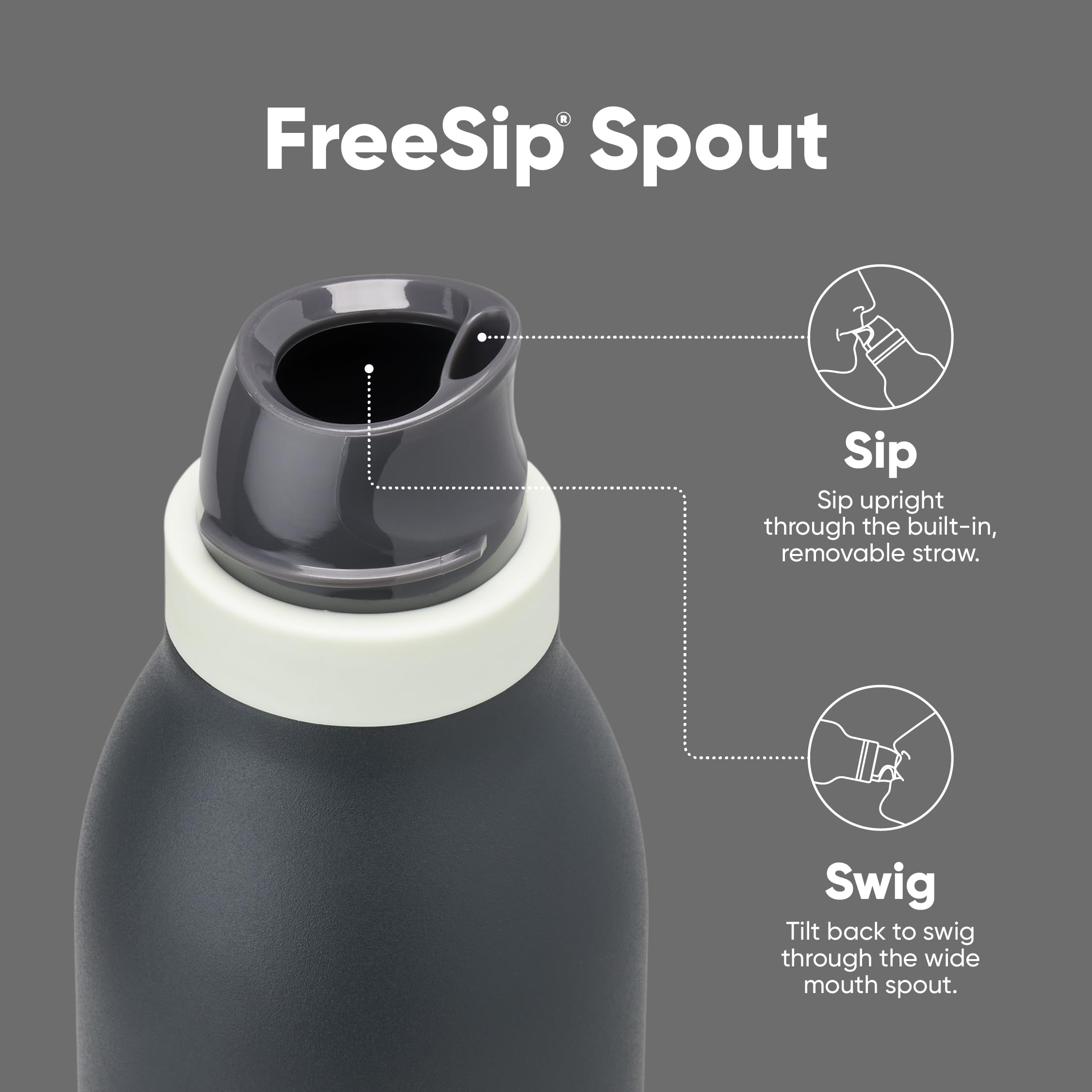 Owala FreeSip Twist held in hand to show 18 oz scale and easy-grip shape, ideal for daily carry