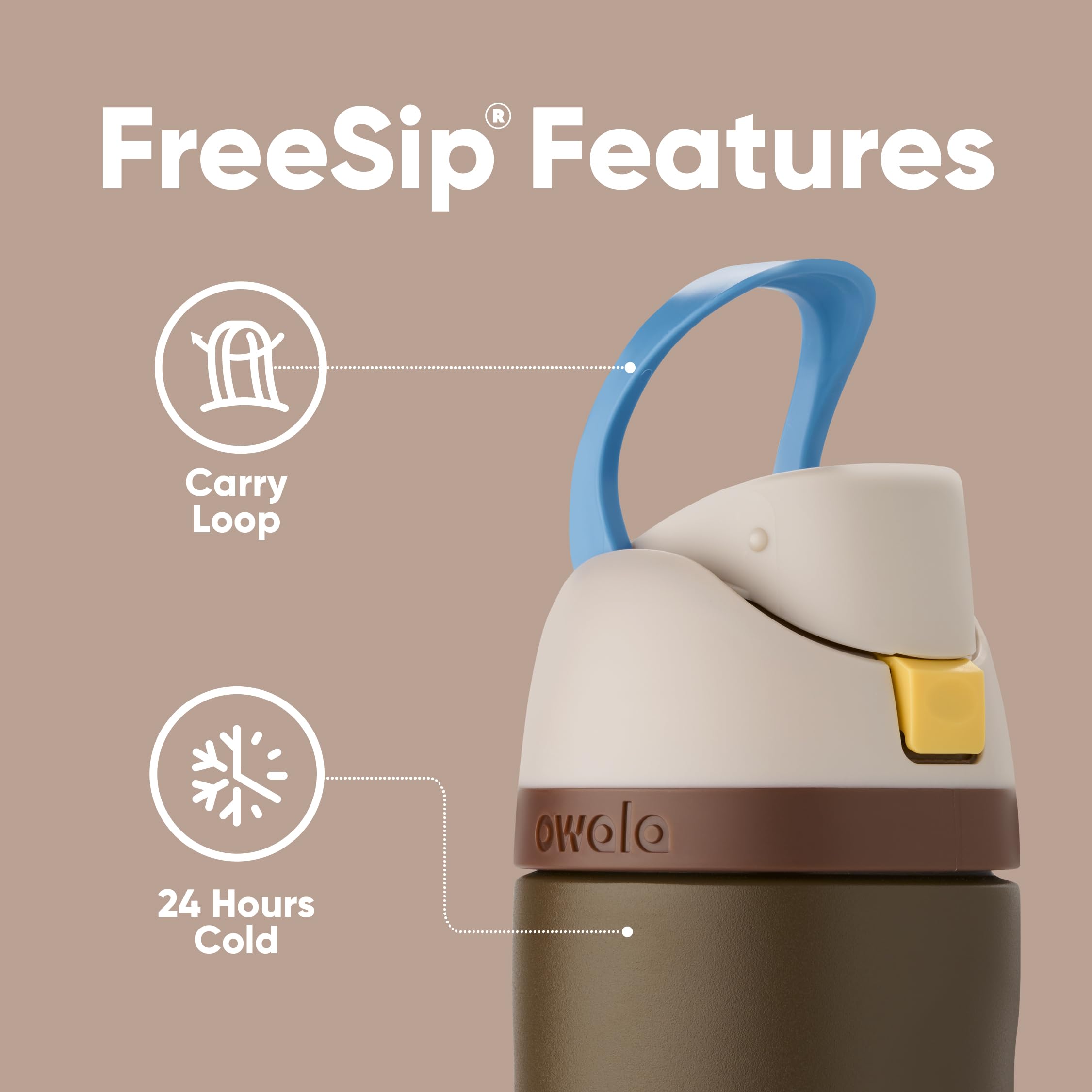 Owala Mandalorian built-in straw detail for easy upright sipping