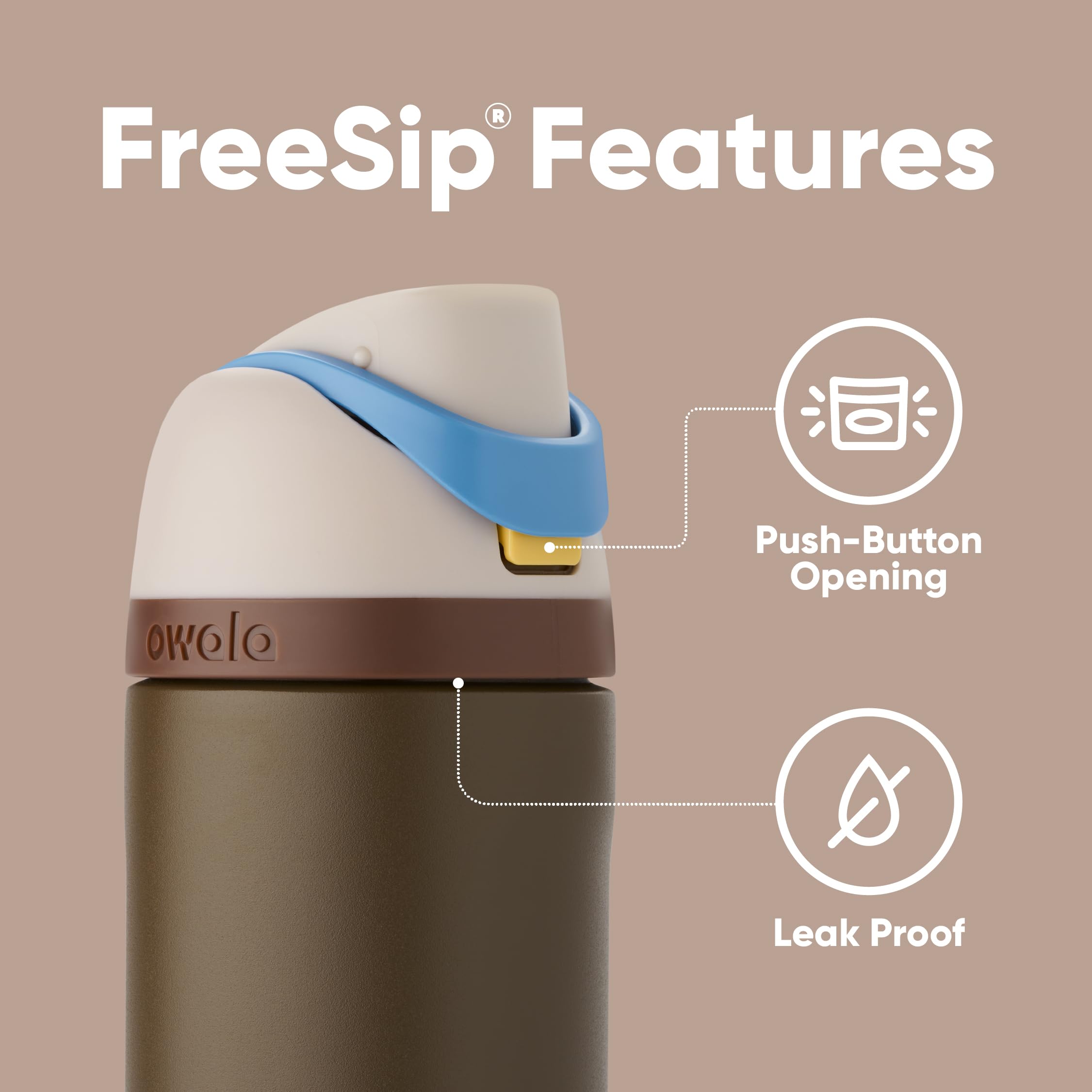 Owala Mandalorian wide mouth top for easy cleaning and ice addition