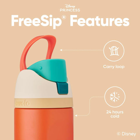 Owala FreeSip straw detail showing built-in straw for upright sipping convenience
