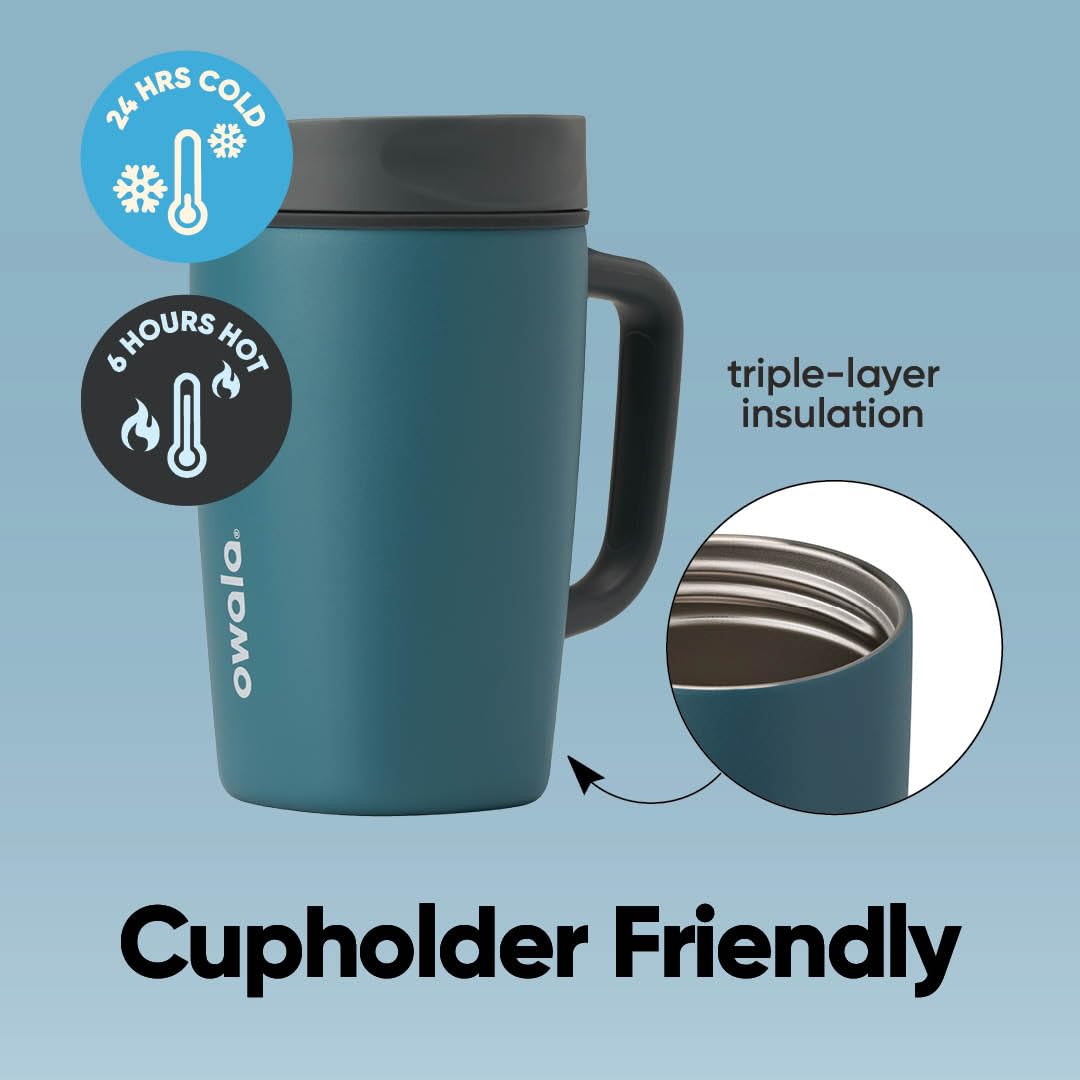 Owala SmoothSip handle detail showing sturdy grip for easy carrying