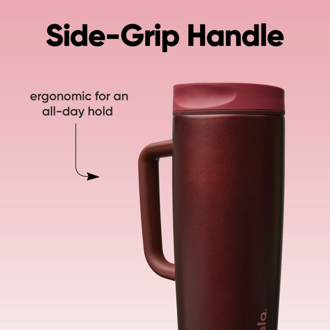 Owala SmoothSip seated in car cupholder showing commute-ready stability