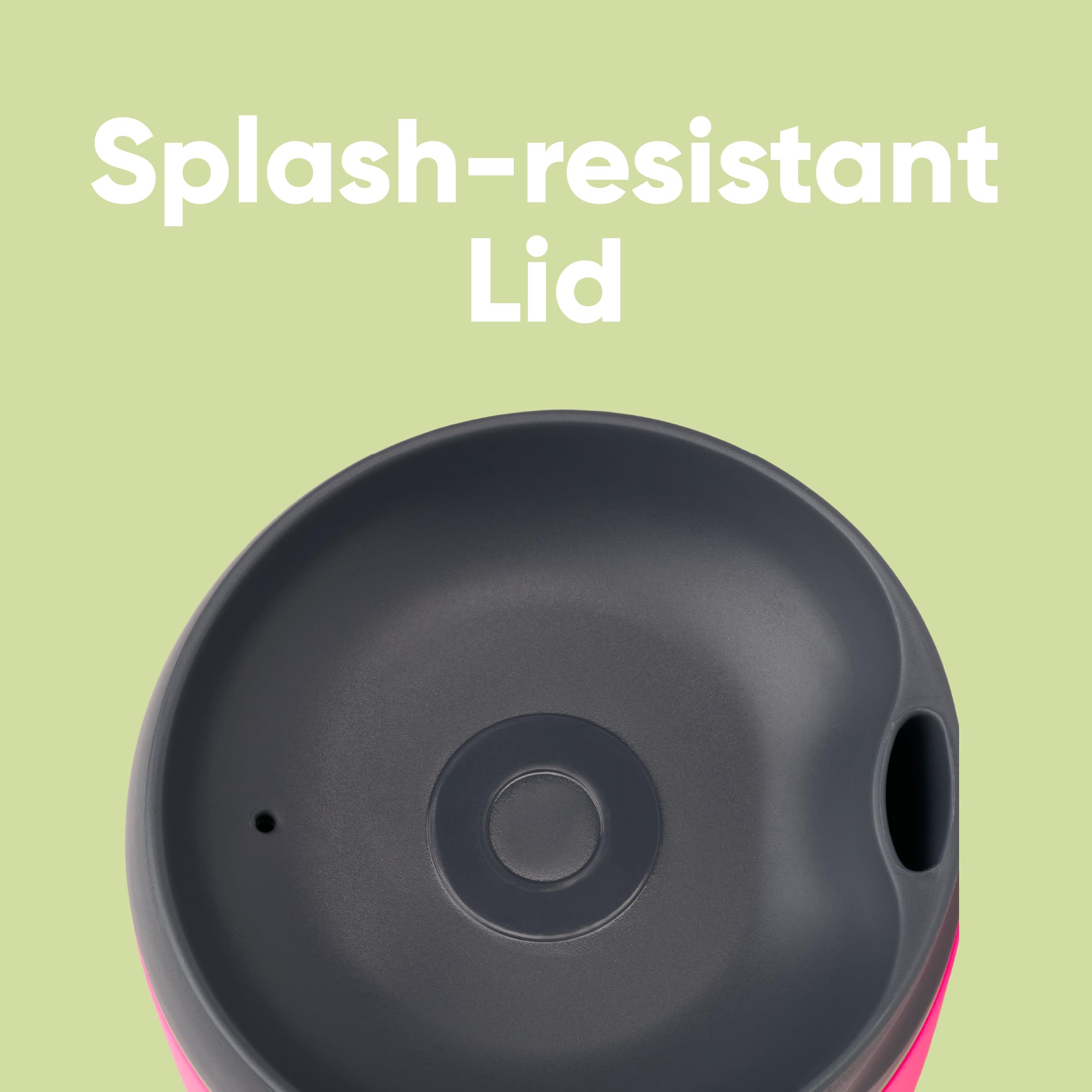 Owala SmoothSip lid detail highlighting splash-resistant design and spill control