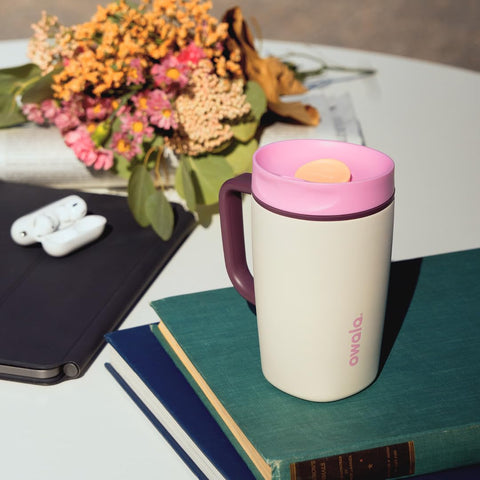 Owala SmoothSip lid disassembled showing easy cleaning and dishwasher-safe parts