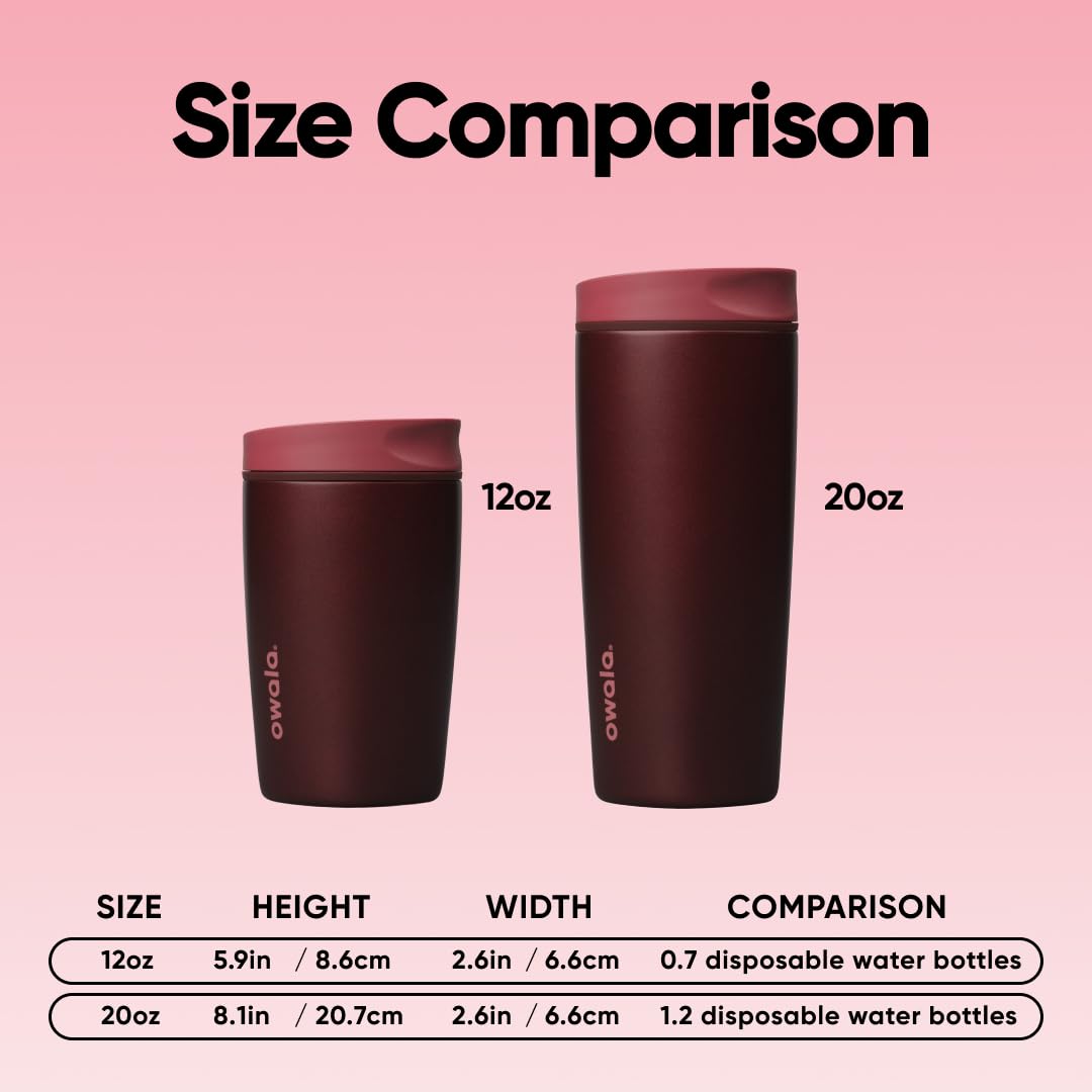 Owala SmoothSip Slider black cherry color swatch showing exterior finish, stylish look benefit