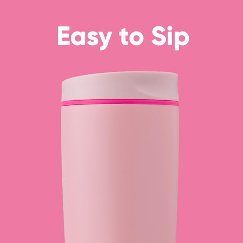 Owala SmoothSip close-up of slider spout, comfortable leakproof sipping
