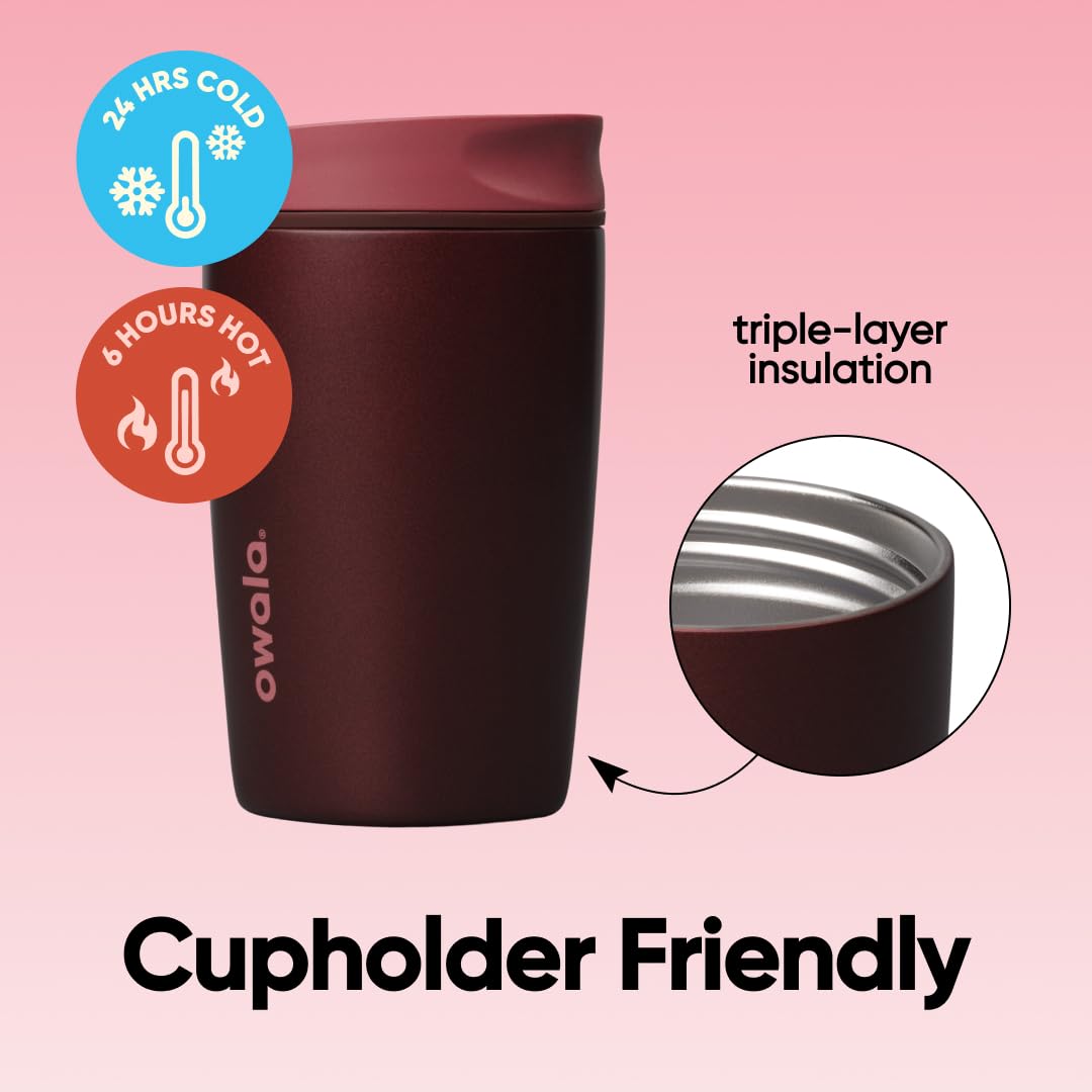 Owala SmoothSip Slider close-up of sliding spout lid, clear leakproof mechanism benefit