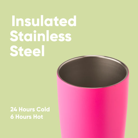 Owala SmoothSip stainless-steel body texture showing durable insulation benefit