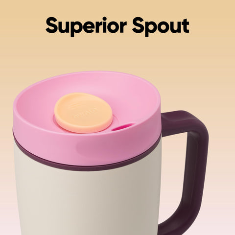 Owala SmoothSip wide mouth with ice cubes showing quick chilling and easy fill