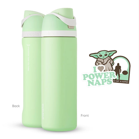 Owala placed in a car cup holder showing travel-friendly design benefit