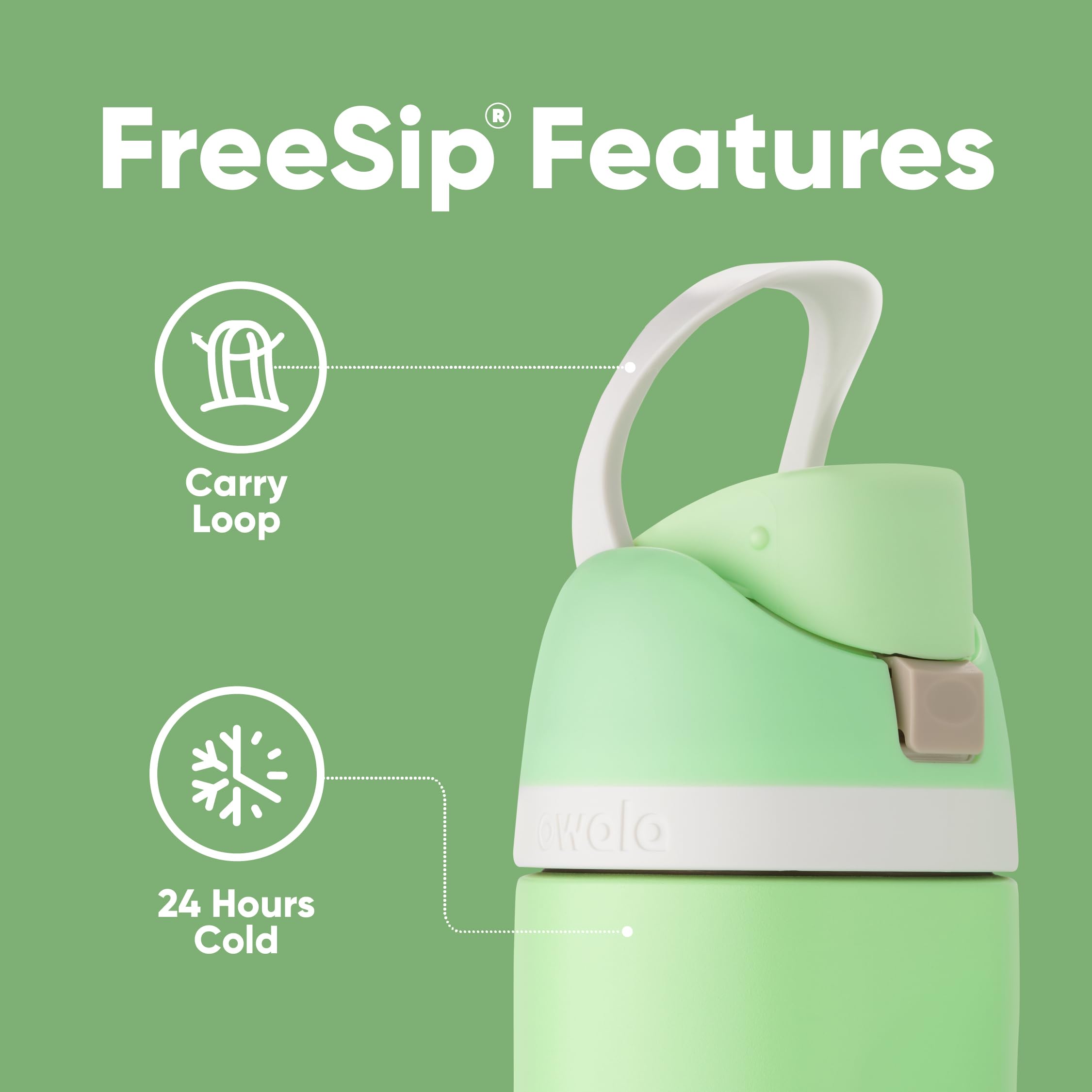 Owala built-in straw detail demonstrating easy sipping and cleaning benefit