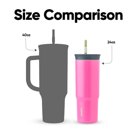 Owala tumbler open top exposing double-wall insulation and easy-to-clean interior
