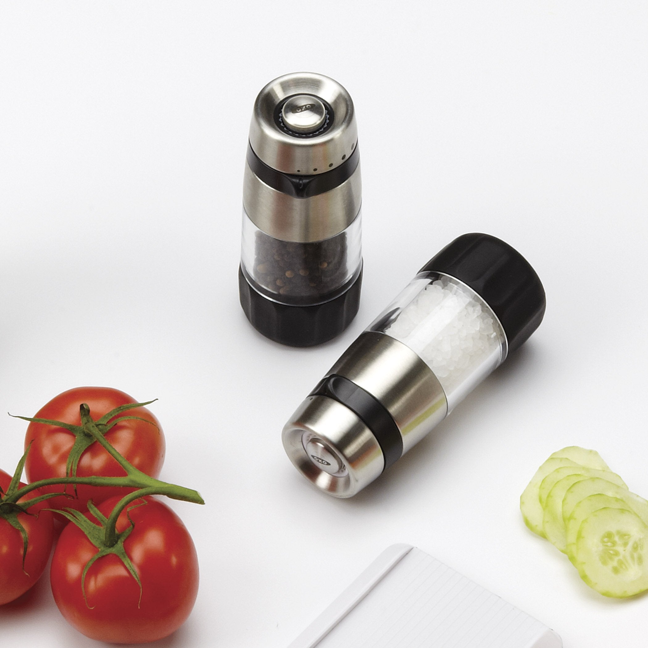 OXO Good Grips close-up of ceramic grinder mechanism showing corrosion-resistant durability