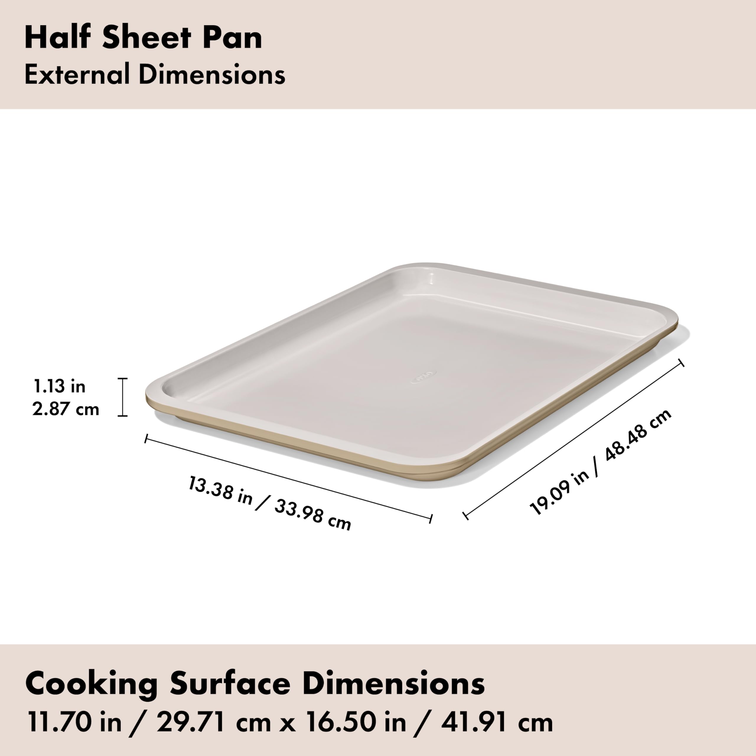 OXO bakeware in oven with cookies illustrating even browning results