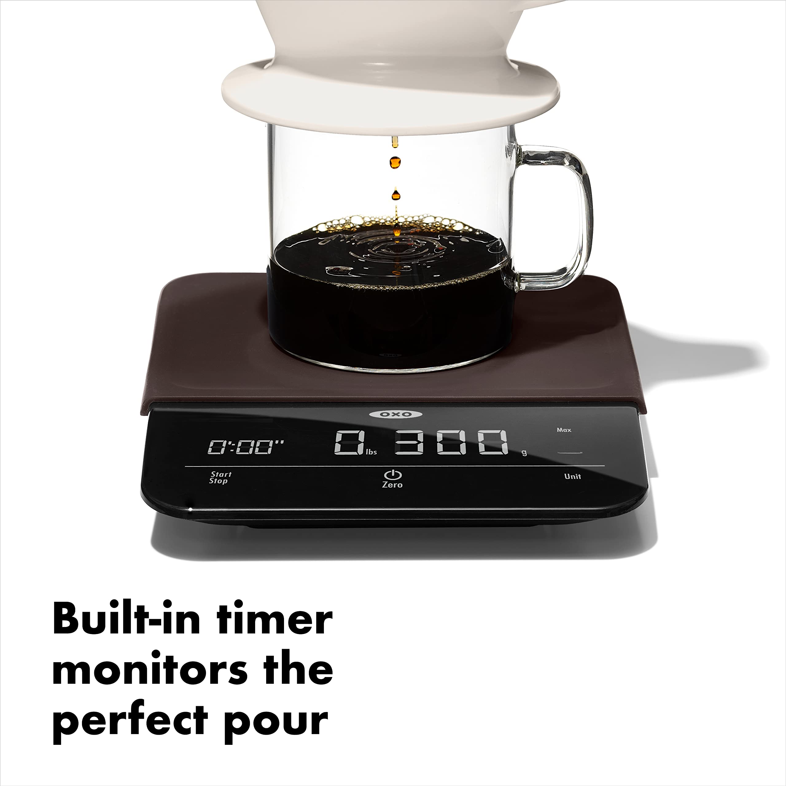 OXO Brew smooth flat surface close-up for easy wiping and spill resistance
