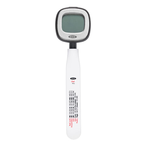 OXO thermometer front view with clear display for fast reading