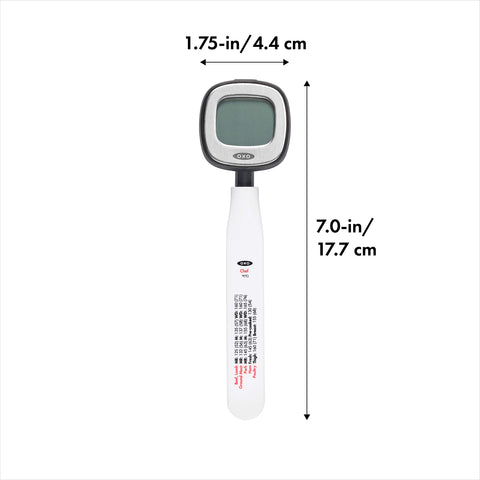 OXO pivoting head close-up showing adjustable angle for readability