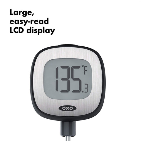 OXO ultra-thin probe detail for quick, accurate temperature transfer