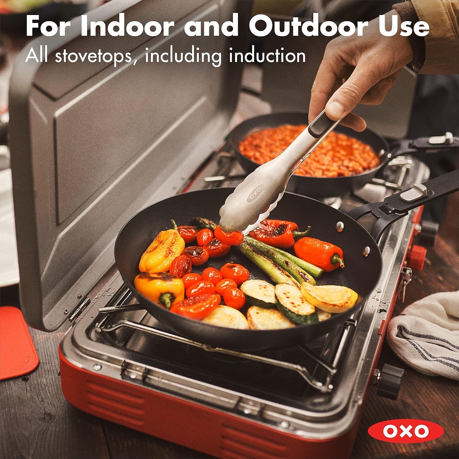 OXO skillet with handle removed ready for oven or compact storage