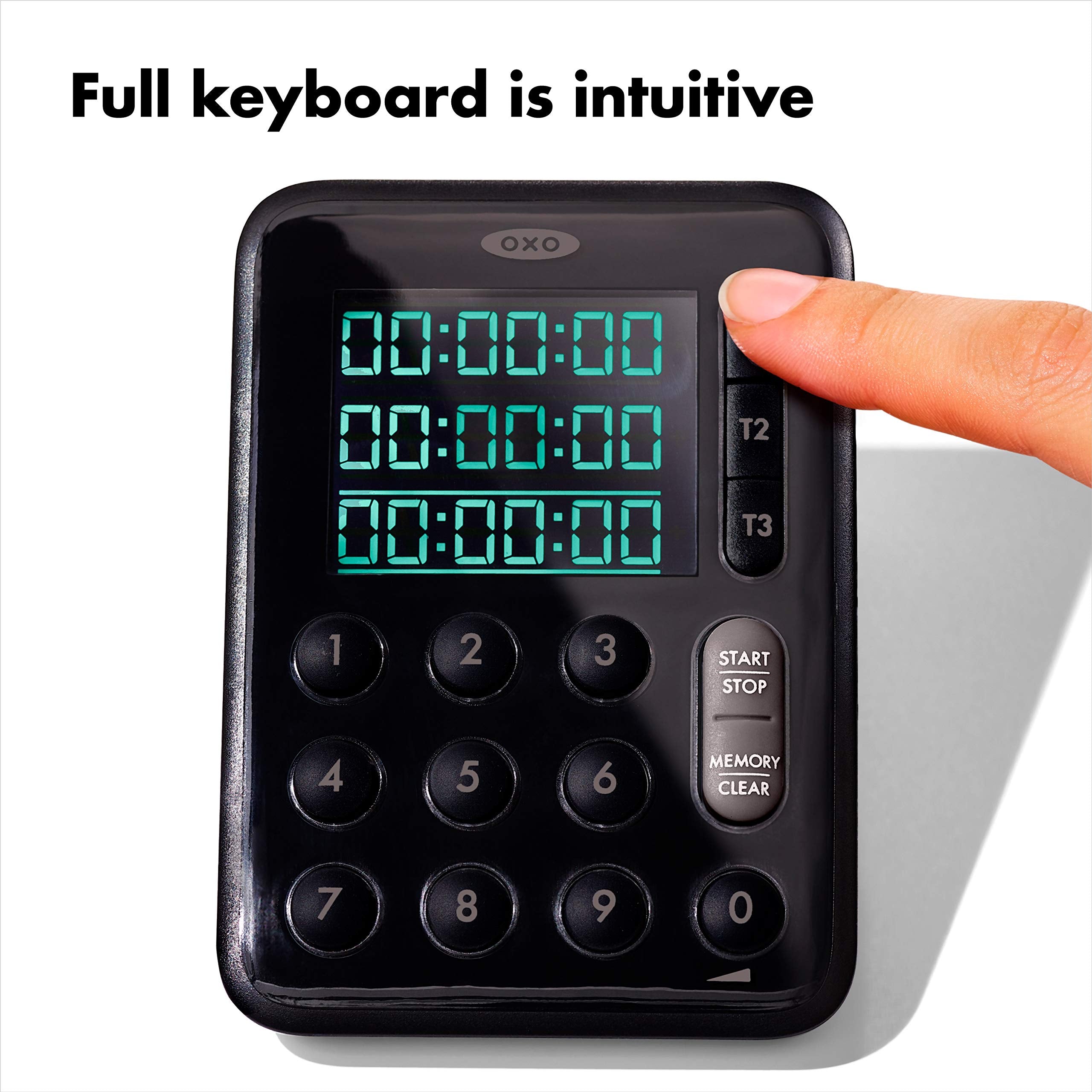 OXO in-use on counter while baking for multitasking benefit