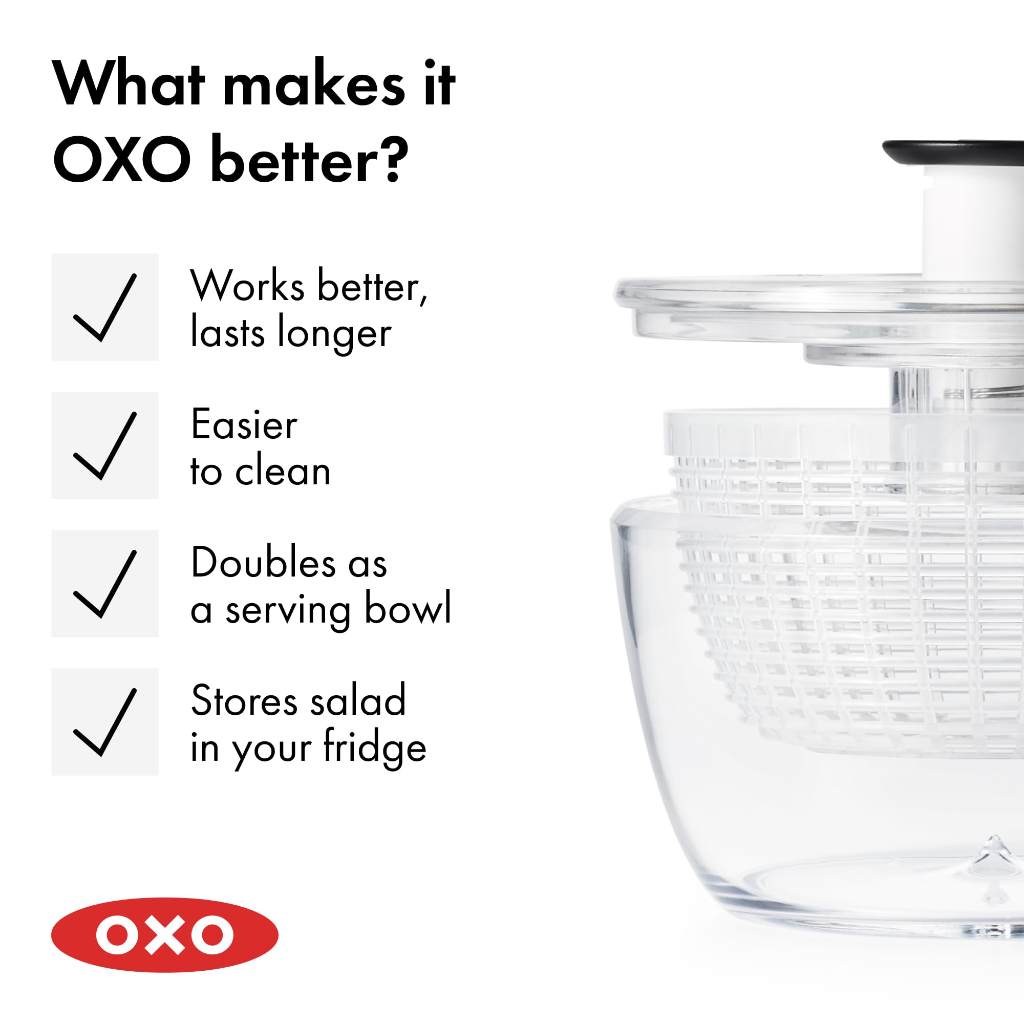 OXO top-rack dishwasher with parts inside highlighting easy cleanup