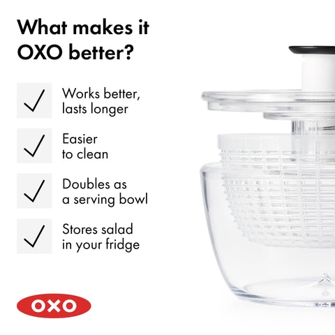 OXO top-rack dishwasher with parts inside highlighting easy cleanup