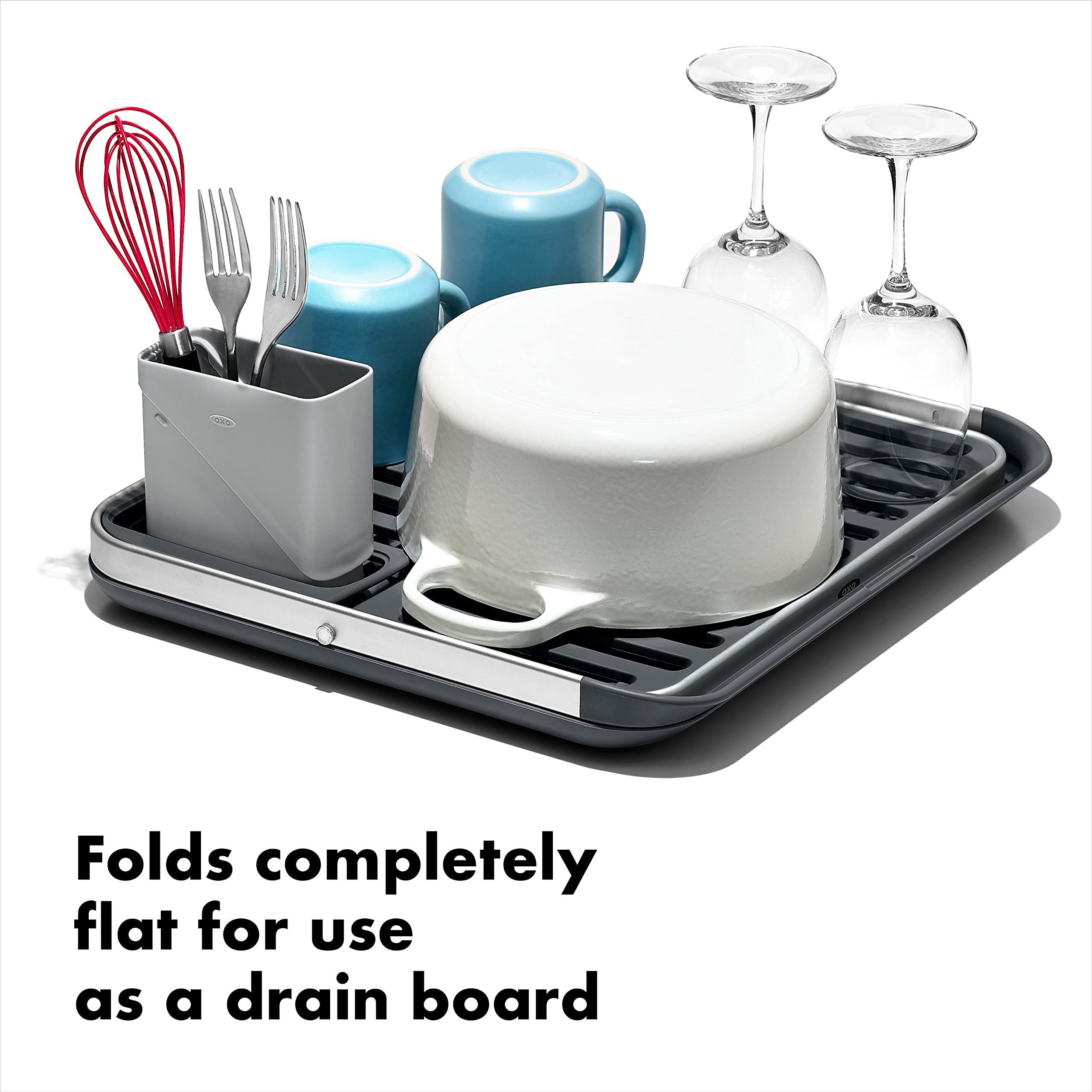 OXO drainboard close-up showing raised ridges for better water drainage