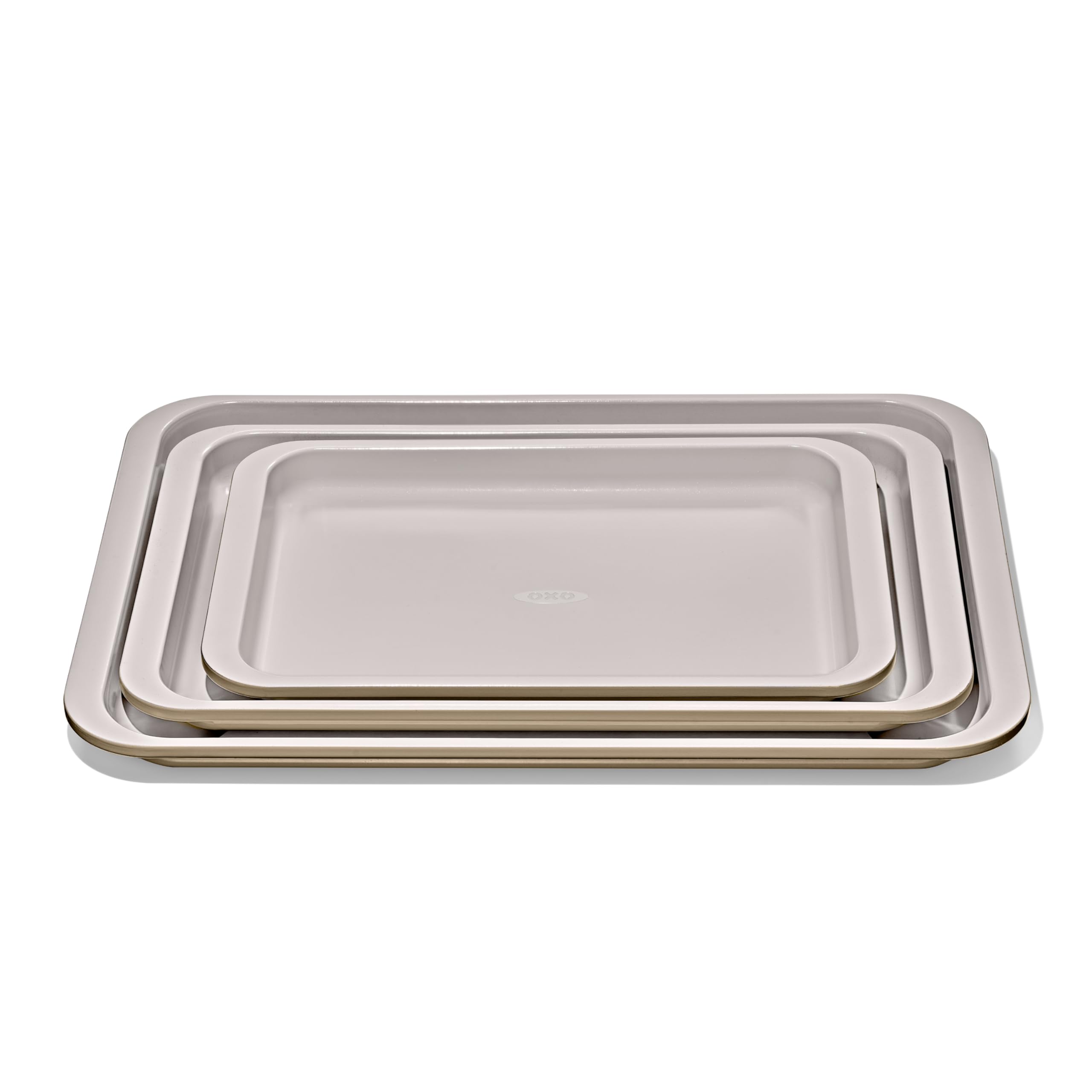 OXO front view of the 3-piece set showing sleek finish and durable construction