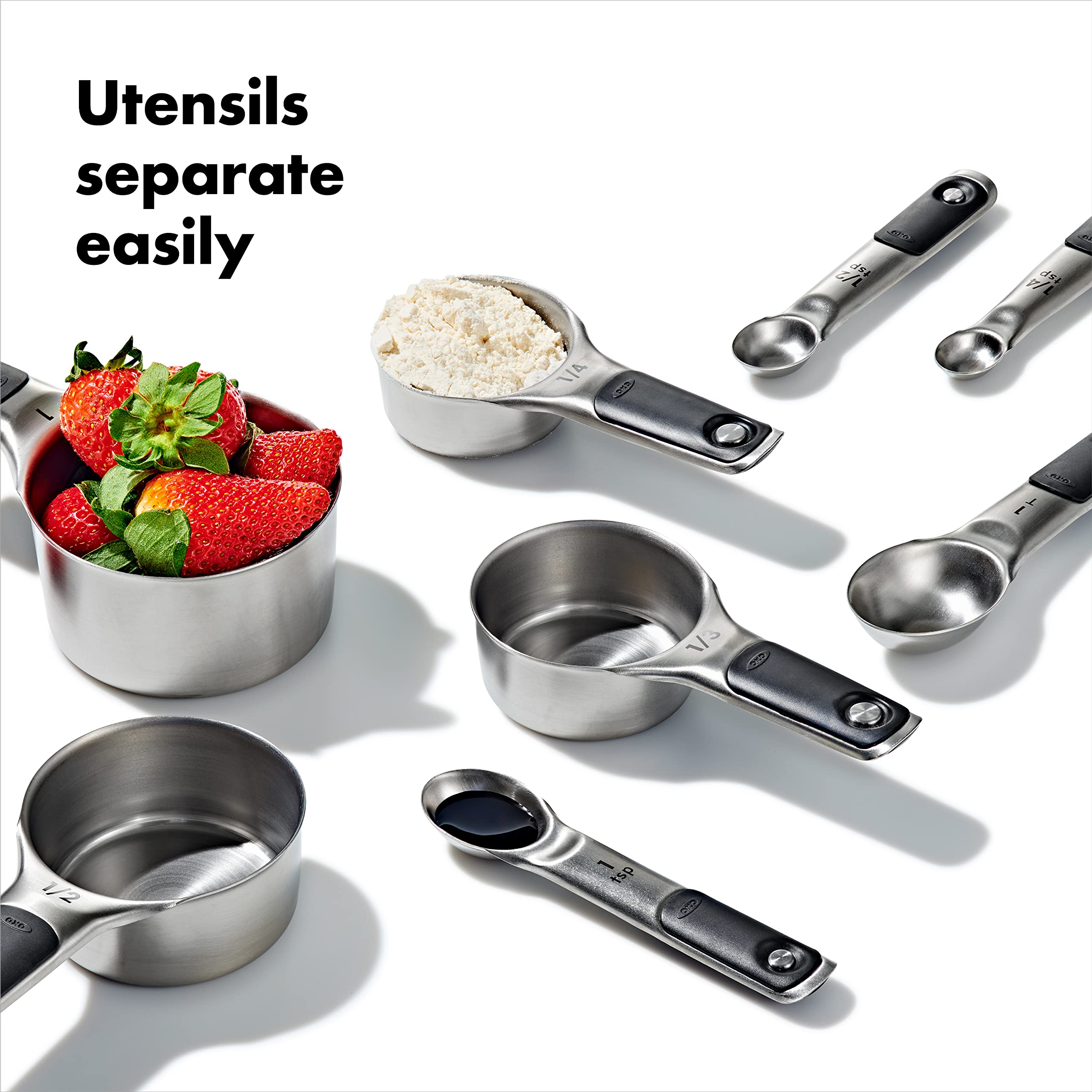 OXO Good Grips one-cup size beside a standard cup showing scale and capacity