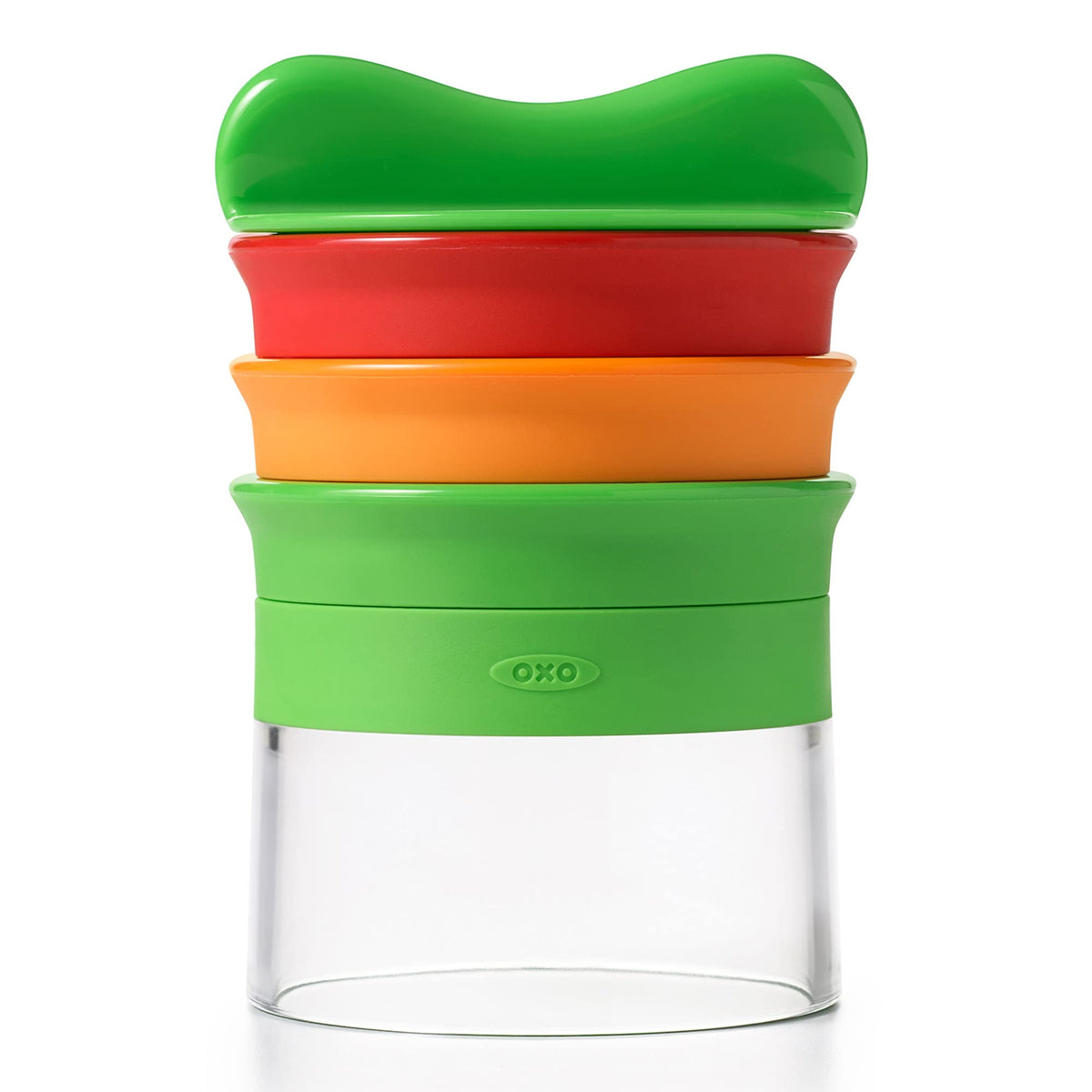 OXO Good Grips front view showing compact spiralizer and handle for easy use