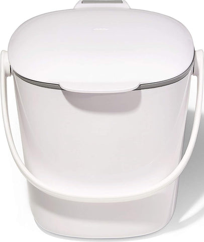OXO Good Grips compost bin front view shows compact design and easy access