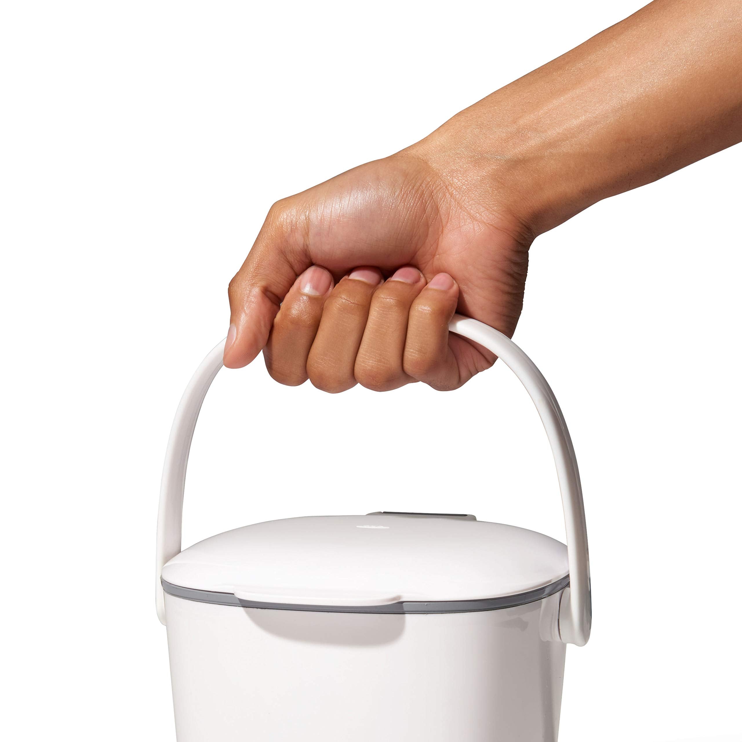 OXO Good Grips next to fruit showing scale and countertop-friendly size
