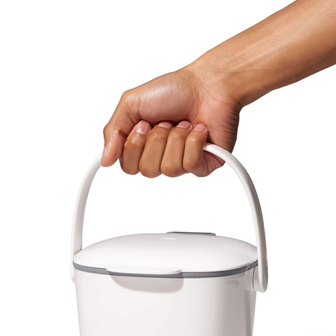OXO Good Grips next to fruit showing scale and countertop-friendly size