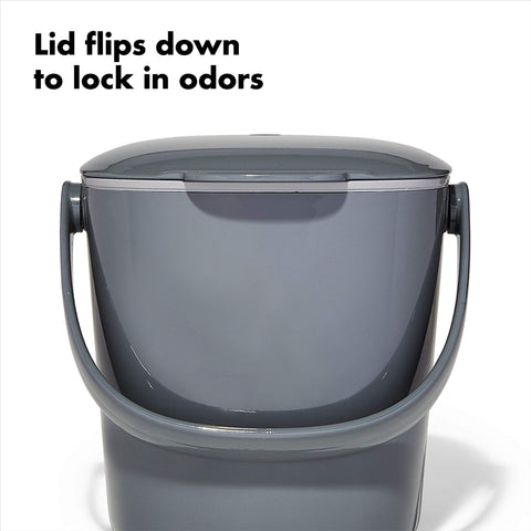 OXO Good Grips contoured bottom shown for cleaner, fuller emptying benefit