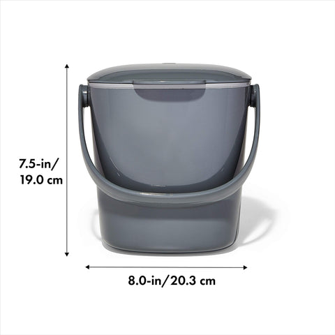 OXO Good Grips flip-up lid open for easy one-hand scrap disposal benefit