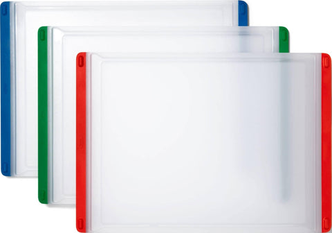 OXO Good Grips front view showing three color-coded boards for organized prep