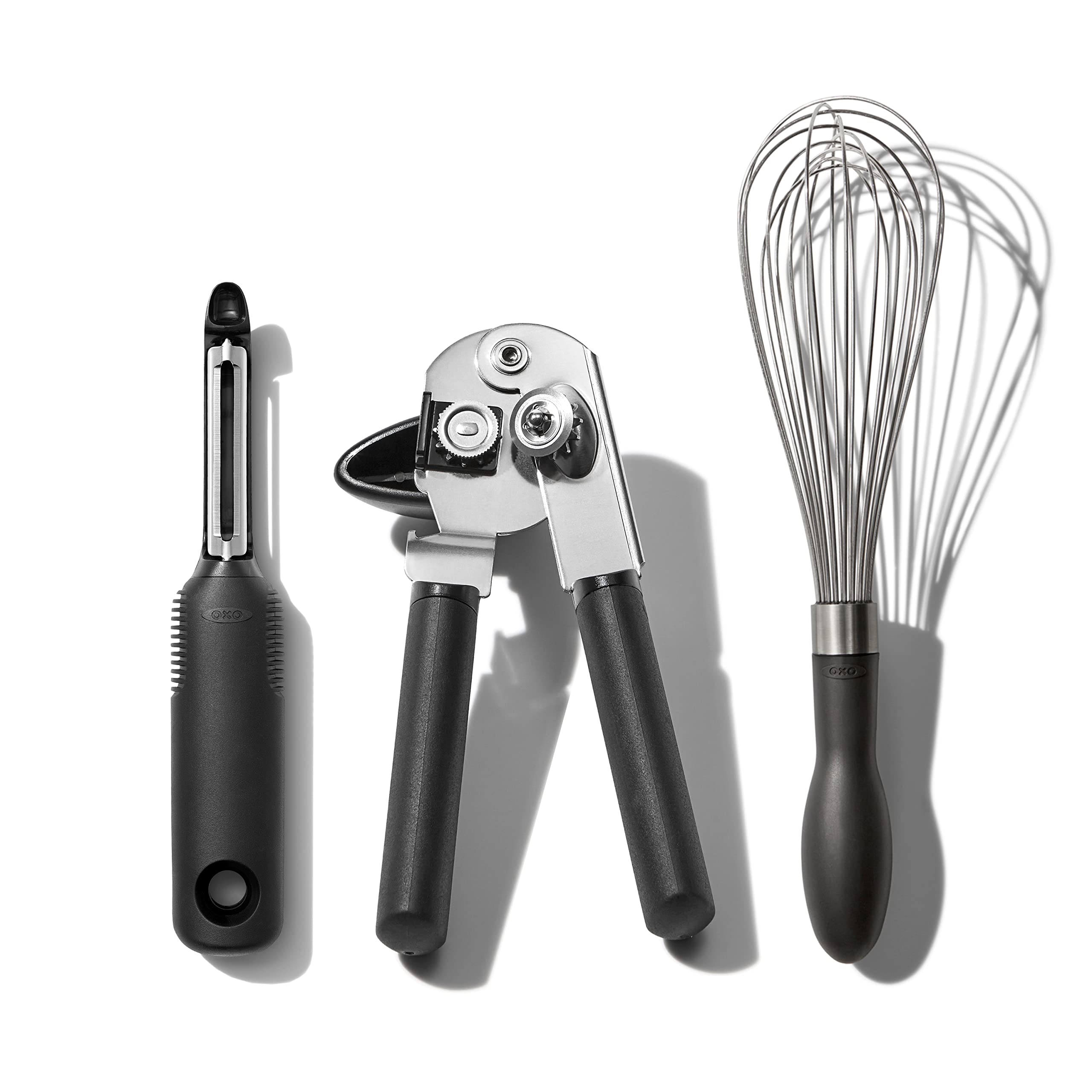 OXO Good Grips front packaging showing the three-piece set and uses
