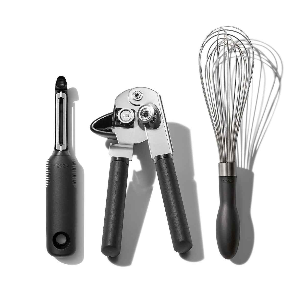 OXO Good Grips front packaging showing the three-piece set and uses