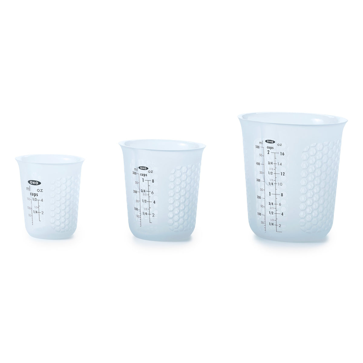 OXO Good Grips front view showing set and benefits for safer melting