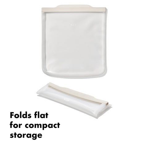 OXO Good Grips bag in dishwasher rack showing effortless cleaning convenience