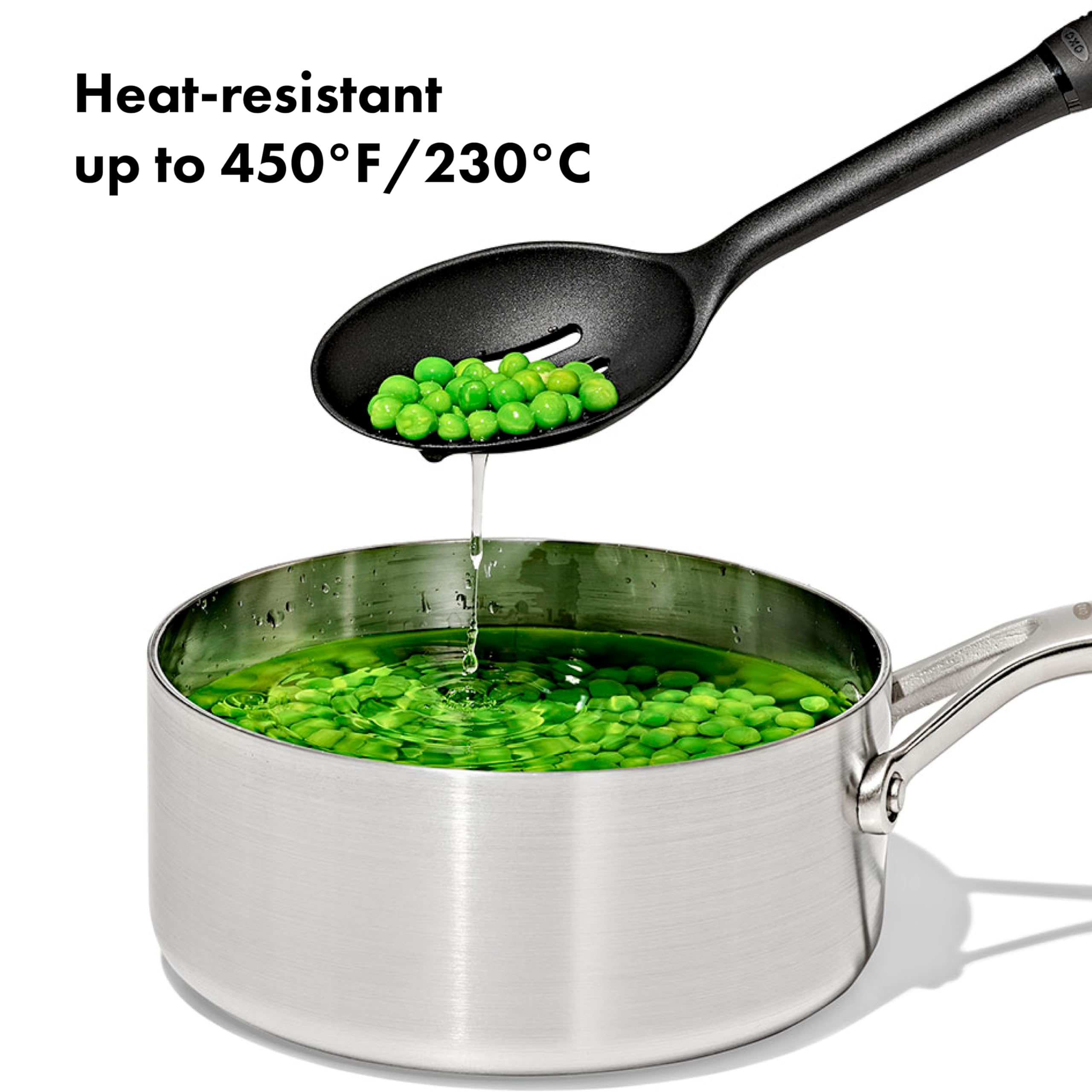 OXO handle texture detail displaying soft non-slip grip for comfortable use benefit