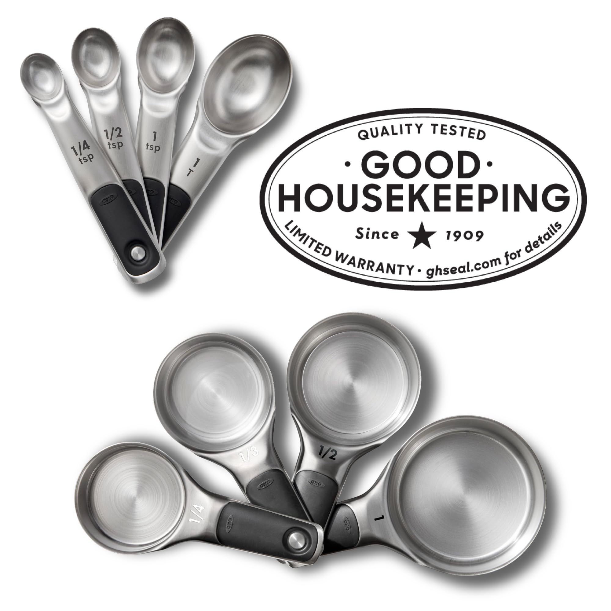 OXO Good Grips on a kitchen counter in use to convey everyday cooking convenience