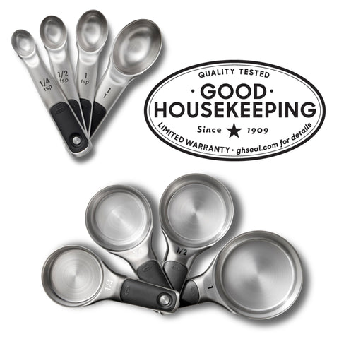 OXO Good Grips on a kitchen counter in use to convey everyday cooking convenience