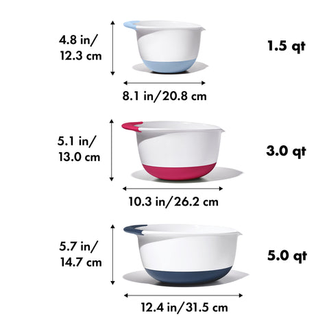 OXO Good Grips nested bowls demonstrating compact storage to save space