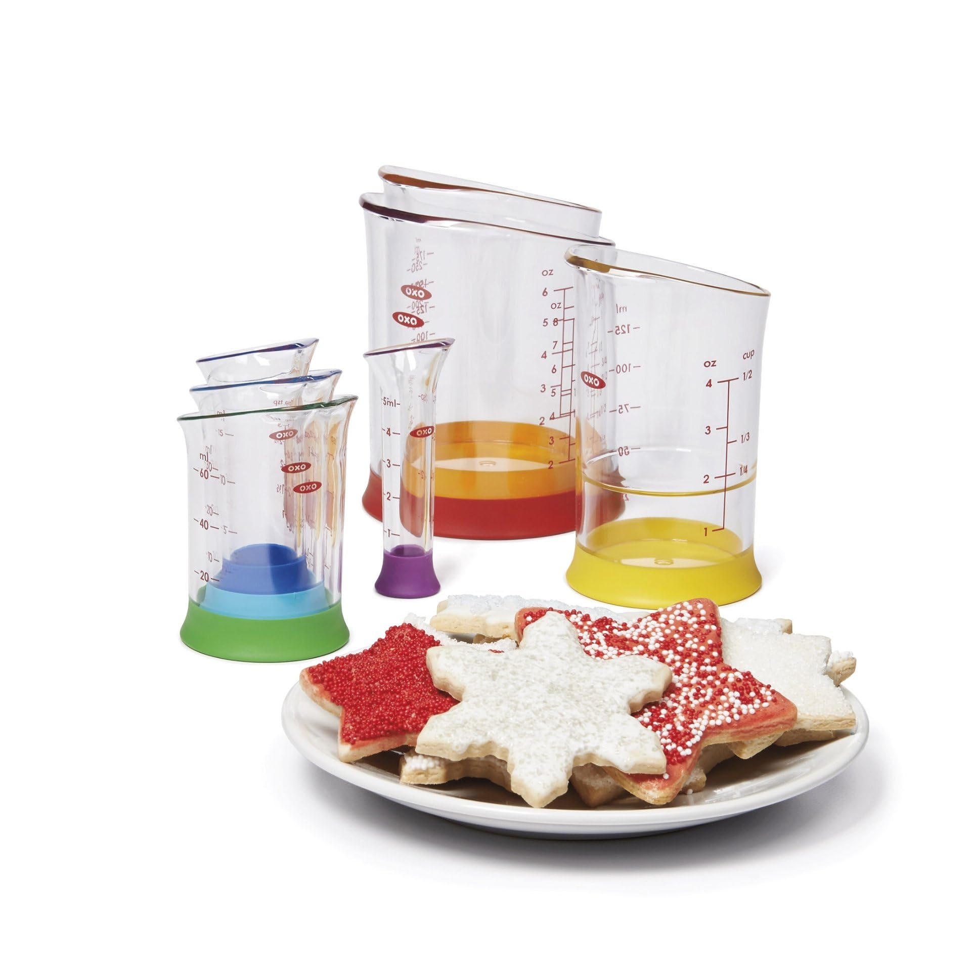 OXO Good Grips nested stack compactly stored, saves drawer space benefit