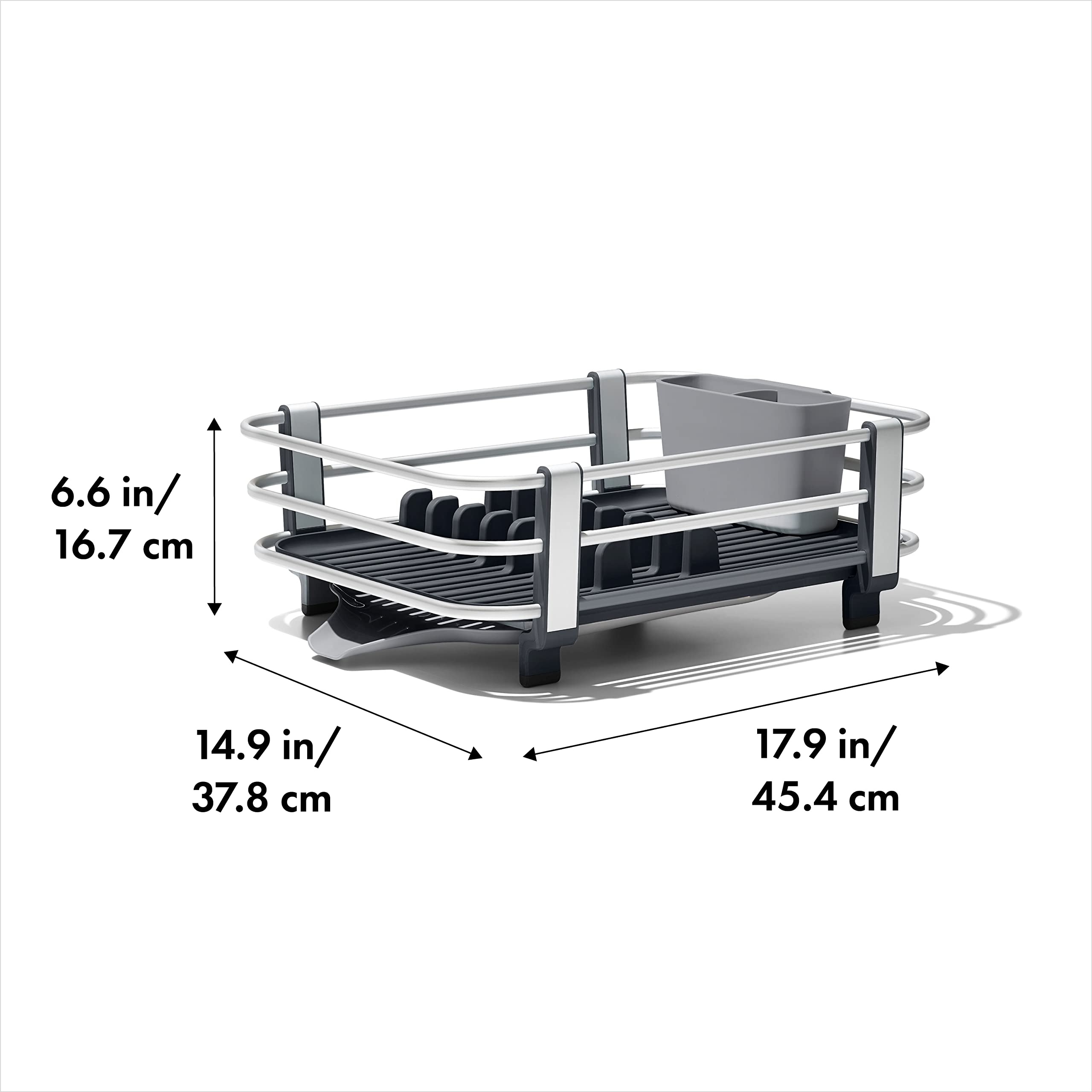 OXO Good Grips plate holders close-up securing plates upright for faster drying