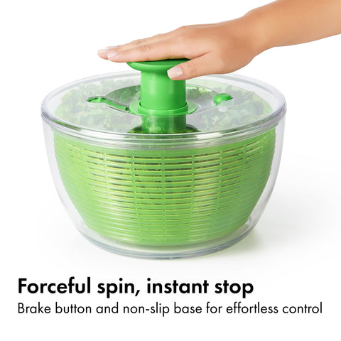 OXO Good Grips nonslip base keeping spinner steady on countertop