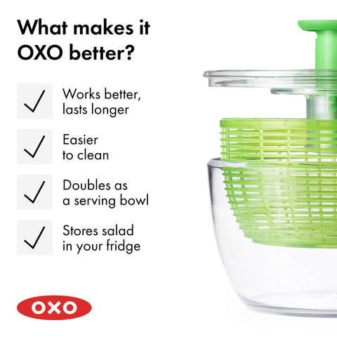 OXO Good Grips size comparison with hand showing 6.22 qt capacity